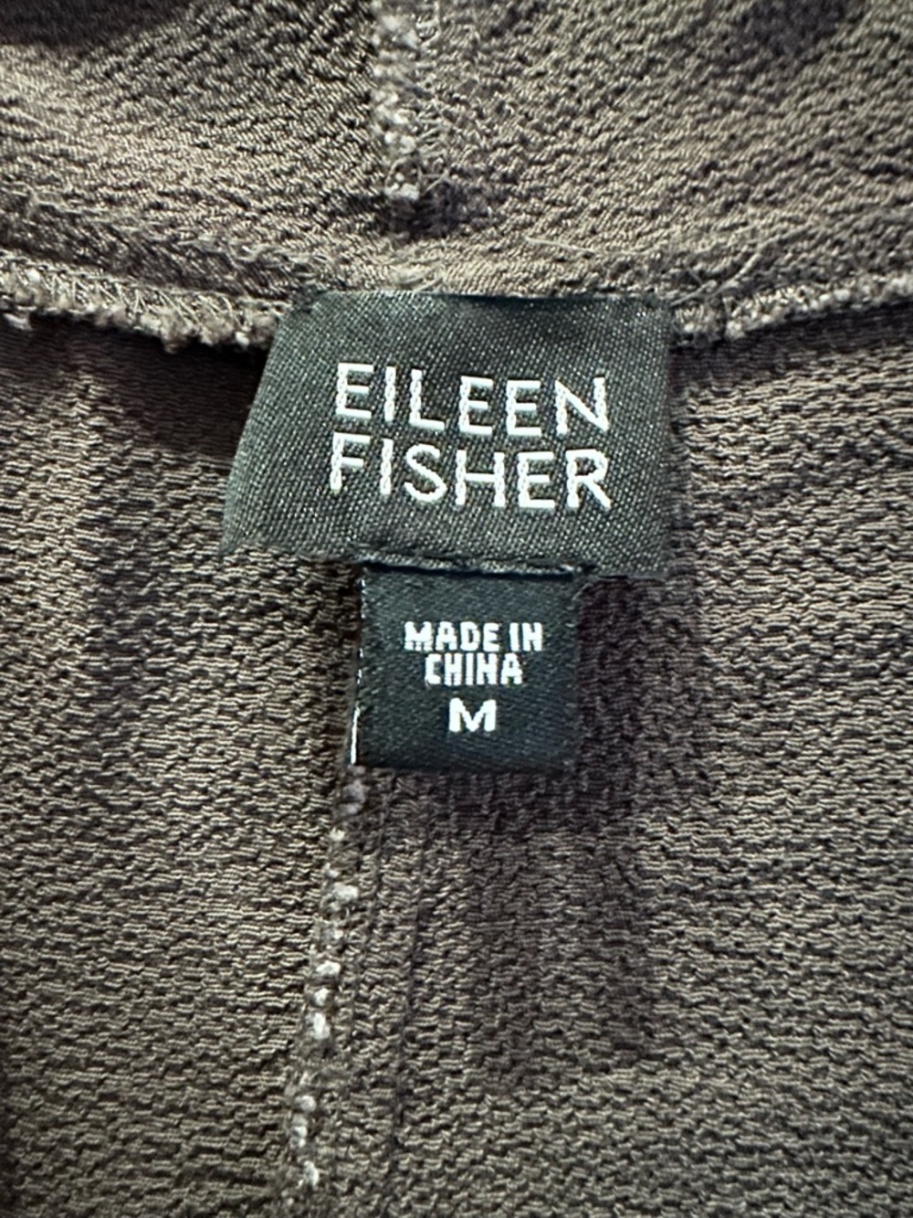 Eileen Fisher Open-Front Lightweight Cardigan — Taupe Brown - Picture 3 of 3